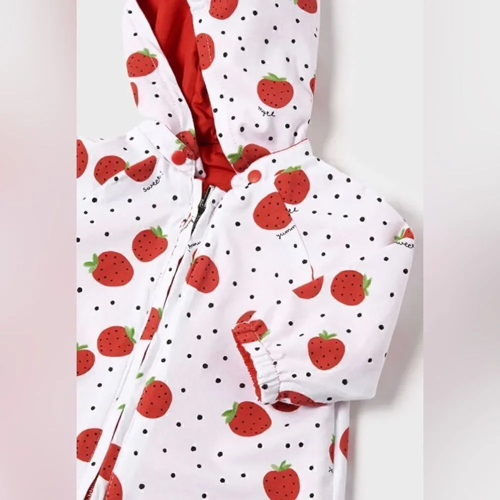 Mayoral New With Tags Strawberry Reversible Windbreaker Jacket NWT Sz. 6-9 M